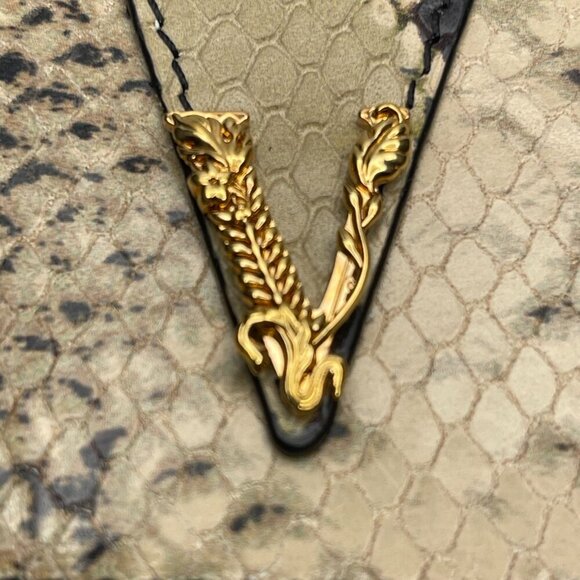 Versace Snake-Print Calfskin Leather Compact Wallet - NWOT - Picture 6 of 11